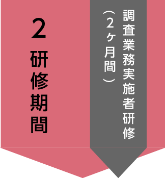 研修期間 調査業務実施者研修 2ヶ月間